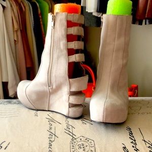 Jefffrey Campbell “off white” ankle bootie.  Open To Offers